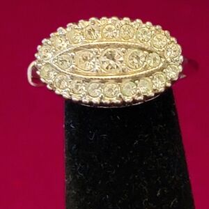 VTG VGUC CZ In Silver Tone Setting Ring 6